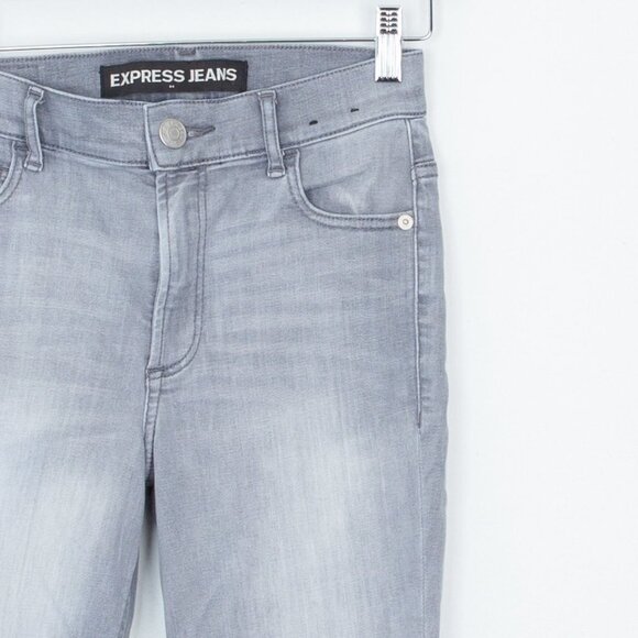 Express‎ Skinny High Rise Gray Denim Jeans Size 2R - Picture 2 of 7